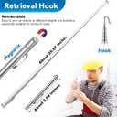 Feekoon 1 Pack Wet Noodle & Retriever Flexible Magnetic Pickup Tool, Fish Chain Flexible Magnetic Retriever Expandable Retrieval Hook for Wire Through Wall Wiring or Item Pickup