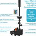 AquaMiracle Submersible Pond Fountain Pump 600GPH | Remote Controlled LED Lights | Outdoor Water Fountain Pump | 3 Fountain Patterns | for Small Ponds, Gardens, Water Feature, Bird Baths