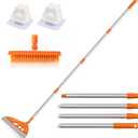 Multifunction Magic Rubber Air Broom, Replaceable Silicone Floor Squeegee, Sweeper and Scrape 2 in 1 Household Cleaning Squeegee Broom for Floor, Bathroom, Kitchens, Tile, Glass (Orange)