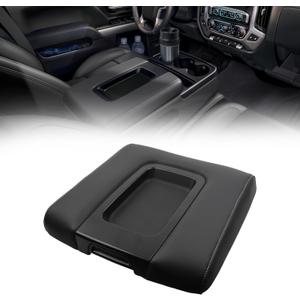 Dasbecan Center Console Lid Compatible with 2014-2018 Chevy Chevrolet Silverado/GMC Sierra 1500 2500HD 3500HD Front Center Console Armrest Lid with Liner Mat Black Replace 22881398