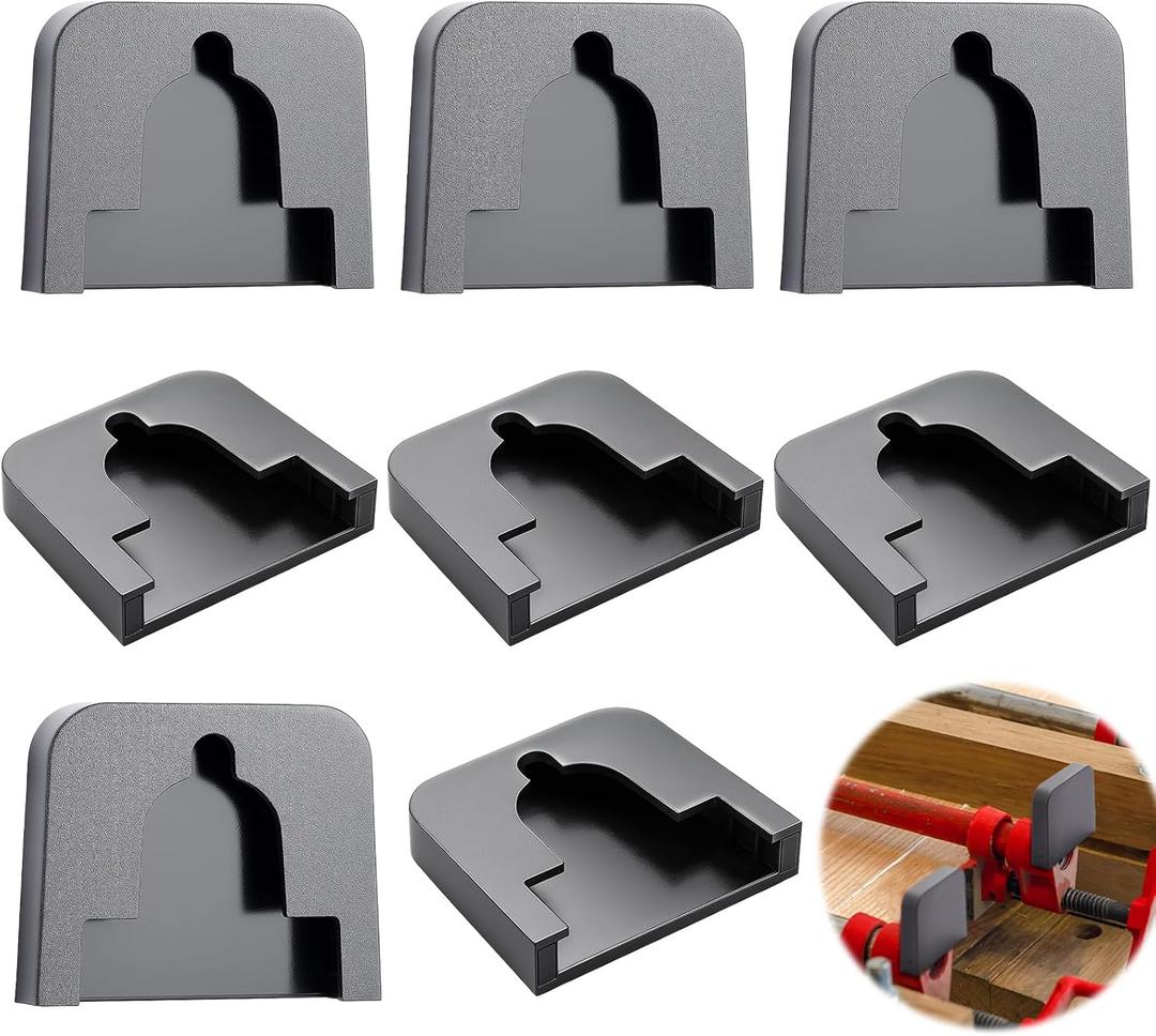 8 Pcs Cushion Clamp Pads Rubber Non Slip Jaw Workbench Protective Pads Anti Scratch Cushion for Woodworking and Metalworking, Black