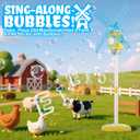 Windmill Bubble Machine for Kids, 51" Adjustable Height Standing Bubble Maker with Lights & Music, 10-Hole Battery Operated Bubble Blower with 130ml Tank, Outdoor Backyard Party Toys for Toddlers