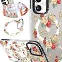 Toycamp for iPhone 16 Plus Case Compatible with Magsafe - Cute Design 360 Magnetic Ring Holder Stand Kickstand Funny Watercolor Flower Girly Pretty Fashion TPU Phone Covers for Women Tenn Girls