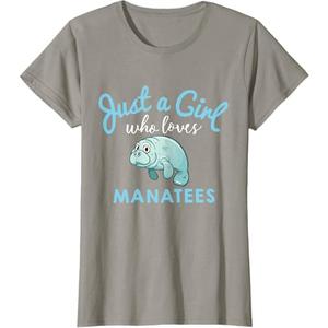Manatee for Women & Girls T-Shirt (Gray, M)