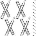 20 inch Drawer Slides 4 Pairs (8pcs) Full Extension Ball Bearing Drawer Rails Side Mount 3 fold Metal Dresser Runners for File Cabinet Trash Can Kitchen Wardrobe Glides 20" Silver 100 LB Capacity