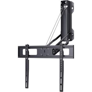 Motorized Pull-Down TV Mount Over Fireplace, Electric Height Adjust with Remote Control, Full Motion Wall Bracket for 32"-70" TVs up to 77 lbs, Swivel, Tilt & Leveling, Above Mantel Drop Down Mount