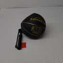 Senston 29.5'' Basketball Outdoor Indoor Rubber Basketball Ball Official Size 7 Basket Ball with Pump (Black/Gold)