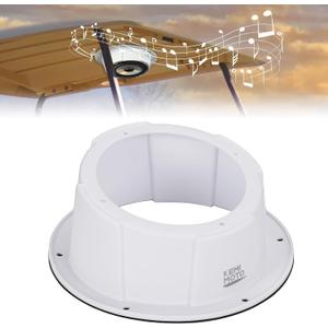 KEMIMOTO 6.5 Inch Angled Speaker Enclosures Pod, 1PCS Universal Speaker Pod for 6.5" Box Compatible with UTV RV Car Boat Trailer Trunk for 9.56 Inch Surface Mount, White