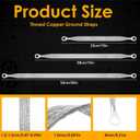 12 Pcs Silver Ground Straps, 10/15/20 Inch Universal Engine Ground Wire Strap Kit with Ring Terminals, Grounds Strap Automotive for Most Cars