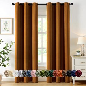 MIULEE Blackout Curtains for Bedroom Living Room 2 Panels, Thermal Insulated Room Darkening Drapes Grommet Noise Reducing Light Blocking Window Treatments 72 Inches Long 40x72 Inch Gold Brown