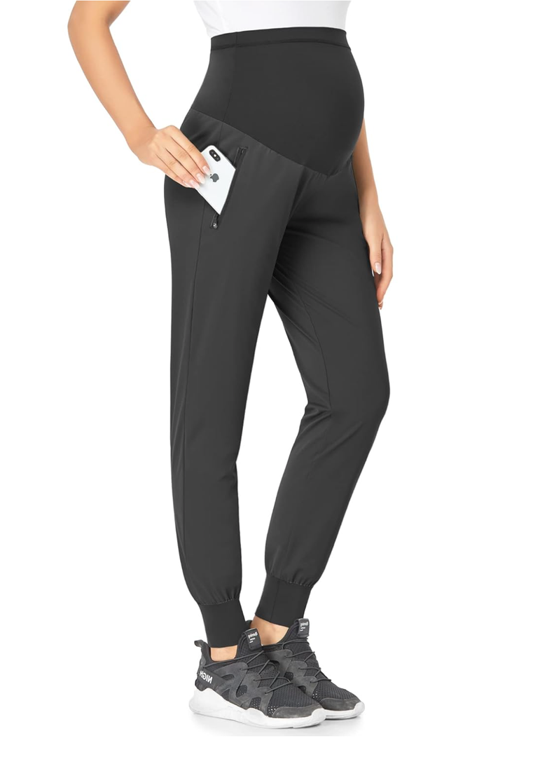 POSHGLAM Women's Maternity Joggers Casual Scrub Pants Quick-Dry Lightweight Active Pants M