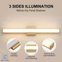 URSOLA 36" Modern LED Bathroom Light Fixtures, Golden 3CCT Dimmable Bathroom Vanity Light Over Mirror, Bathroom Vanity Bath Bar Lights with Double Layer Acrylic Shade