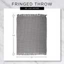 DII Modern Zig Zag Throw Blanket Woven Cotton, Hand-Knotted 2.5" Fringe, 50x60, Natural