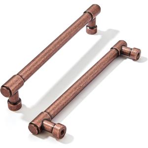khtumeware 10 Pack 5 Inch(128mm) Vintage Antique Copper Cabinet Pulls Kitchen Cabinet Hardware for Cupboard Drawer Handles Dresser Pulls