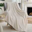 Joiedomi Cream White Throw Blanket for Couch, Soft & Warm White Fleece Blankets Gifts for Women Mom, Cozy Cute Soft Throw 50x60 Inches
