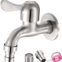Outdoor Garden Bibb Spigot Washing Machine Faucet,1/2" Male Inlet Mop Sink Faucet,Easy to Install Utility Room Faucets with 2 Filter (Short)