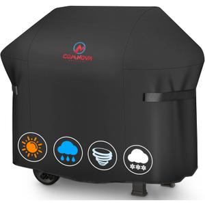 BBQ Gas Grill Cover, 48 Inch for Weber Spirit 2, Waterproof Weather Resistant, UV & Fade Resistant, PU Coating for Weber Spirit II 200 Series, Spirit 200, Spirit II E210 Gas Grill (Black)