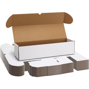 EXYGLO Trading Card Storage Box 25 Pack 700 Count 20pt, 14.2x4.1x3.2 Inch White Cardboard Card Boxes for TCG/MTG/Sport Cards, Fit 3x4 Toploader Shipping or Storing, 17500 Max Capacity in Total