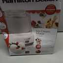 Hamilton Beach Electric Automatic Ice Cream Maker, Frozen Yogurt, Sorbet, Custard, 1.5 quart, White (68880)
