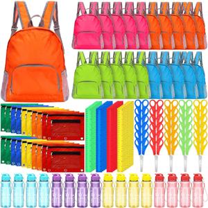 24 Sets Bulk Backpacks with School Supplies Donation Kit, Basic