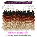 Pre Looped Gogo Curl Crochet Hair for Black Women 10 Inch 8 Packs, Curly Crochet Hair, Deep Wave Braiding Hair, Water Wave Synthetic Crochet Braids Hair Extensions (1B/30/613)