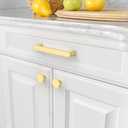 Amerdeco 10 Pack ZH0005MGP Brushed Gold 5 Inch(128mm) Hole Centers Kitchen Cabinet Pulls Hardware Modern Kitchen Handles for Cabinets Cupboard Handles Drawer Pulls
