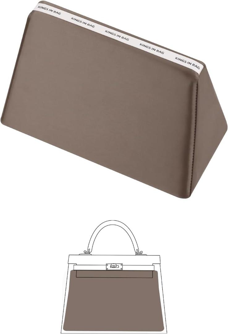 Purse Pillow Insert for Kelly 32 Bags, Satin Handbag Filler for Luxury Bags, Soft Purse Inner Pillow with Memory Foam for Handbag Storage (Etoupe Grey, KE 32 Sellier)