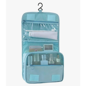 EthenicIndian Travel Toiletry Bag for women, Portable Hanging Organizer for Travel-Sized Shampoo, Conditioner, Brushes Set, makeup Accessories, Medium Size