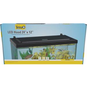 Tetra LED Hood 24 Inches By 12 Inches, Low-Profile Aquarium Hood With Hidden Lighting