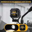 Auxbeam 4 inch Pod Light Covers, Black Offroad Cover Waterproof Polycarbonate Protective Lens for LED Pods Driving Fog Light (Fit for ZD000860, ZD000861, ZD000862), Pair