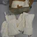 XIMISHOP 6PACK White Christmas Stockings,18Inches Large Cable Knitted Stocking Personalized Xmas Hanging Stocking Decorations with Name Tags for Holiday Christmas Party Family Decor