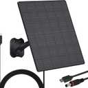 Zivif 10W Solar Panel for Security Cameras, 5V Solar Charger with USB-C/Micro USB/DC 5.5x2.1mm Ports, IP66 Waterproof, Adjustable Mount & 7.2FT Cable