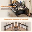 Narrow Sofa Table with Outlets, Adjustable Length Behind Couch Console, 64.57" x 5.91" x 31.1"