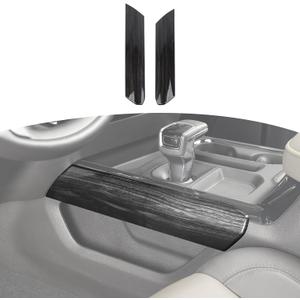 RT-TCZ for Silverado Center Console Side Panel Trim Compatible with Chevy Silverado 2022 2023 Black Wood Grain Interior Accessories 2pcs