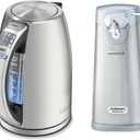 Cuisinart 1.7-Liter Stainless Steel Cordless Electric Kettle with 6 Preset Temperatures & Cuisinart SCO-60 Deluxe Electric Can Opener, Quality-Engineered Motor System