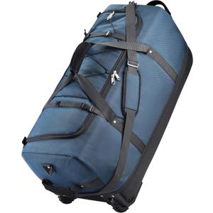 Rolling Duffle Bag with Wheels,110L/140L Expandable Soft-Sided Foldable Duffle Bag with 2 Rubber Wheels,Packable 32 Rolling Carry-On with Multi-Pockets & Compartments (Dark blue), 31.5"x14.2"x15" / 31.5"x14.2"x19"