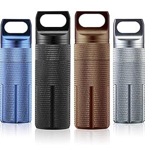 Patelai 4 Pcs Waterproof Pill Case Waterproof Airtight EDC Match Container Keychain Pill Container Travel Capsule Fob Bottle to Hold Supplement Pocket Drug Storage for Outdoor Camping Travel