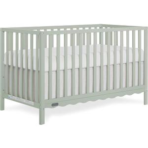 Dream On Me Synergy Wave 5-in-1 Convertible Full Size Baby Crib, Sage Green, 53.5"L x 29.8"W x 34"H