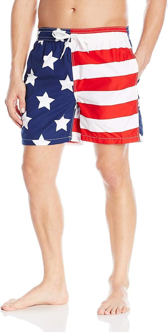 Kanu Surf Men's Monaco Swim Trunks (Small) (Usa American Flag)