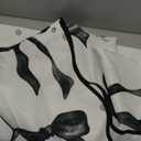 MUGINYU Black Bow Shower Curtain Coquette Scalloped Edge Waterproof Bathroom Decor - Aesthetic Modern Floral Design with 12 Hooks, Fashion Bath Curtain Set for Women Girls 72x72 Inches