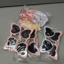 Bridesmaid Scrunchies Proposal Gifts Bachelorette Hair Claws Clips women heart sunglasses for Wedding Party Favors (White,lightpink 18pcs)