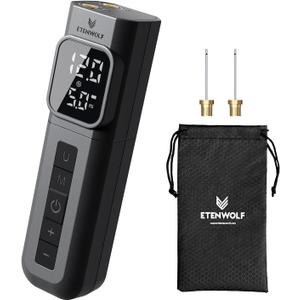 ETENWOLF P200 Electric Ball Pump 2000mAh Sports Air Pump with Digital Pressure Gauge for Basketball Soccer Volleyball (Black)