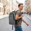 MATEIN Travel Laptop Backpack, Business Anti Theft Slim Sturdy Laptops Backpack Personal Item Bag, Water Resistant College School Computer Bag Gift for Men & Women Fits 15.6 Inch Notebook, Grey