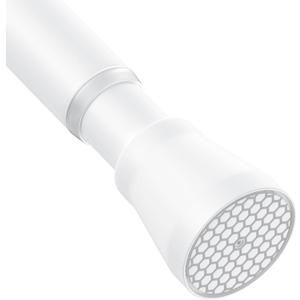 AIZESI White Tension Curtain Rod 43 to 73 Inch Shower Curtain Rod No Drilling, Never Rust, Adjustable Curtain Rod, Spring Tension Rods for Window, Bathroom, Kitchen, Doorway