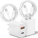 for iPhone 16 15 Fast Charger,[Apple MFI Certified] 2Pack Dual Port 20W PD Power USB C Wall Charger Adapter with 10FT Long USB C Fast Charging Cable for iPhone 16 15 /Pro/Pro Max/Plus, iPad and More
