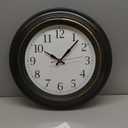 Bernhard Products Large Wall Clock 18" Quality Quartz Silent Non Ticking, Battery Operated for Home/Living Room/Over Fireplace, Beautiful Decorative Timeless Stylish Dark Brown XL Clocks, Easy to Read