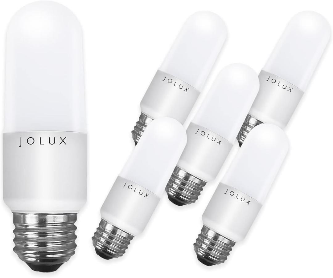 Jolux led Stick Lights, led Bulbs 60 watt Equivalent, 800 Lumen,2700K Soft White,e26 Bulb, Non-Dimmable, Enclosed Fixture Rated,6 Count (Pack of 1)