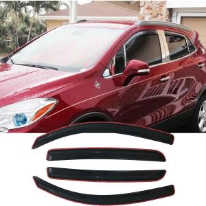 194446 Side Window Wind Deflector,4pcs in-Channel Style Nice Sun Rain Guards Set,Dark Smoke Window Visor fit for 2013-2022 Buick Encore (Does Not Fit Encore GX), 2015-2022 Chevrolet Trax