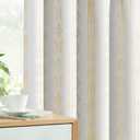 Vangao 100% Blackout Curtains for Bedroom Boho Curtains 72 Inches Long for Living Room Golden Geometric Foil Printed Room Darkening Thermal Insulated Window Drapes Off White 2 Panels