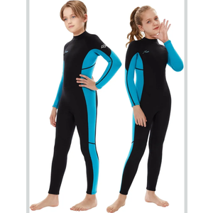 Hevto Kids Wetsuit for Boys Girls Toddler Youth 3/2mm Neoprene Full Wet Suits in Cold Water for Swimming Surfing Diving 12, K1-3mm-Back Zip-Blue